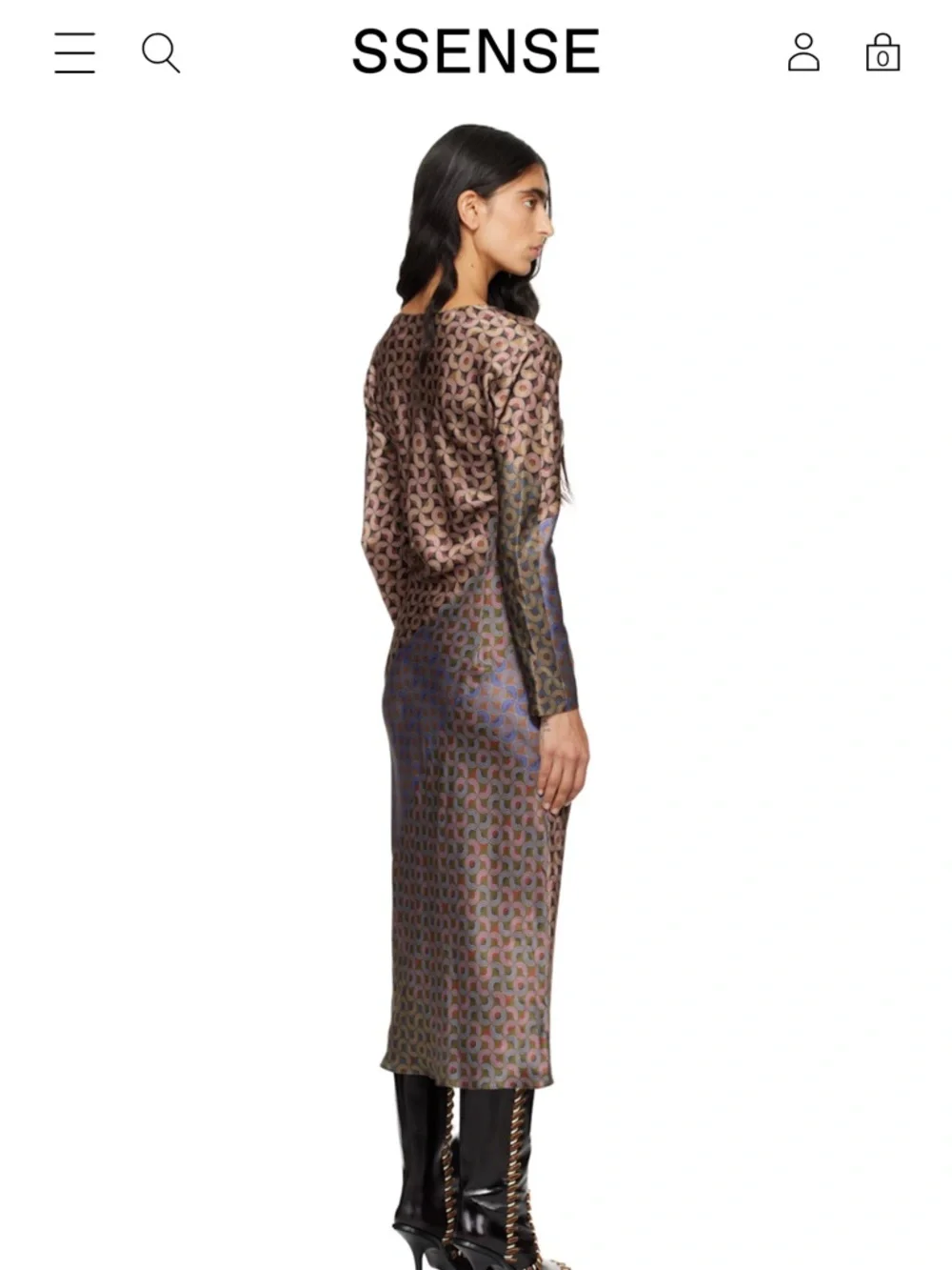 Dries Van Noten Multicolor Patterned Long-Sleeve Midi Dress NWT - Picture 3 of 3